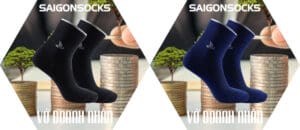 Tất Vớ Tơ Tằm Cotton Saigonsocks navy TC.002