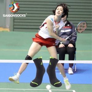 Tất Vớ Cầu Lông Nam Saigonsocks đen viền chuối