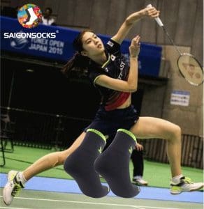 Tất Vớ Cầu Lông Nam Saigonsocks đen viền chuối