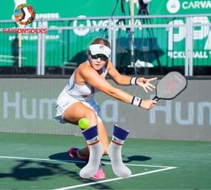 Tất Vớ Pickleball Saigonsocks xanh bích trắng